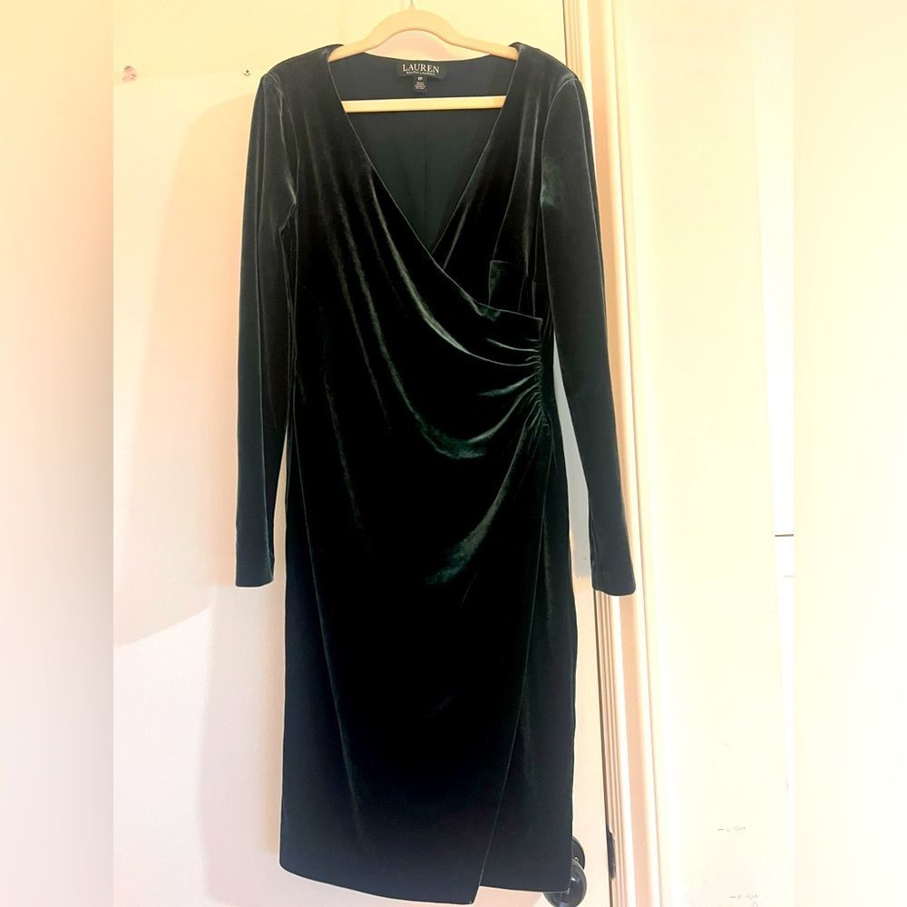 ralph lauren long sleeve velvet dress